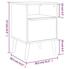 Vidaxl Finori Noční stolek Lusk 61A dub sonoma 38,5 x 38,5 x 57 cm