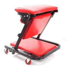 MAR-POL Montážní pojízdné lehátko, stolička 2v1 červená M80093A