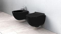 REA Set závěsné wc carlo mini black mat + bidet carlo black (KPL-00672)