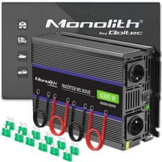 Qoltec Monolith 6000 MS Wave měnič napětí | 12V na 230V | 3000/6000W | USB