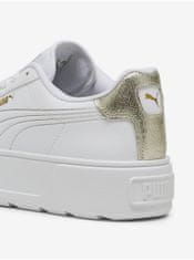 Puma Bílé dámské kožené tenisky na platformě Puma Metallic Shine 40 1/2