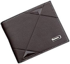 Camerazar Pánská skládací peněženka z ekologické kůže, hnědá, 12 přihrádek, 10x12x1.5 cm