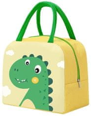 Camerazar Termo Taška na Jídlo LUNCH BOX, Žlutý Dinosaurus, Vodotěsná, 23 x 19 x 13 cm