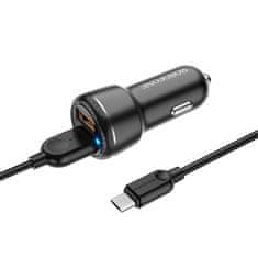 Borofone Rychlonabíječka do auta BZ17 vč. microUSB datového kabelu Dual 18W černá