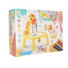 KIK Kreslící stůl pro děti s projektorem žirafa žlutý