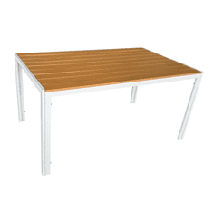 BPS-koupelny Zahradní stůl, bílá ocel/dub, BONTO