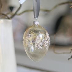 Decor By Glassor Čirá kraslice s dekorem věnečku