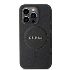 Guess hard silikonový obal iPhone 15 PRO 6.1" black Saffiano MagSafe