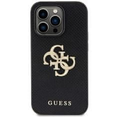Guess hard silikonové pouzdro iPhone 15 PRO 6.1" black Perforated 4G Glitter