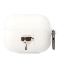 Karl Lagerfeld  3D Logo NFT Karl Head Silikonové Pouzdro pro Airpods Pro White