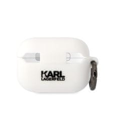 Karl Lagerfeld  3D Logo NFT Choupette Head Silikonové Pouzdro pro Airpods Pro 2 White