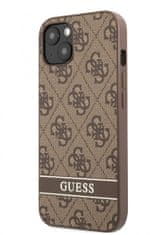 Guess  PU 4G Stripe Zadní Kryt pro iPhone 13 Brown