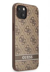 Guess  PU 4G Stripe Zadní Kryt pro iPhone 13 Brown