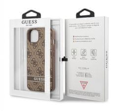 Guess  PU 4G Stripe Zadní Kryt pro iPhone 13 Brown