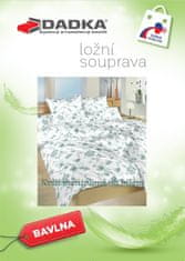 Dadka  Povlečení bavlna Kvítí mentolové na bílém 220x200, 2x70x90 cm