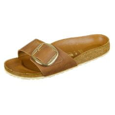 Birkenstock Pantofle hnědé 38 EU Madrid Big Buckle Cognac Natural Leather