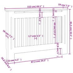 Vidaxl Bílý kryt z MDF na radiátor, 112 cm