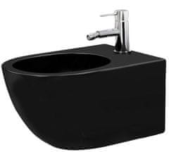 REA Set závěsné wc carlo mini black mat + bidet carlo black (KPL-00672)