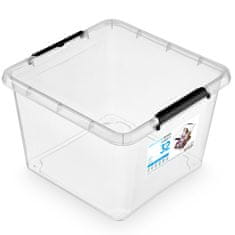 EDANTI Plastový Úložný Box S Víkem Uzavíratelný Krabicka Organiser Na Oblečení 32 L