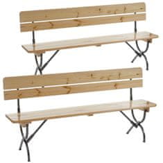 MCW Sada 2 lavic Linz s opěradlem pro sadu pivních stolů Marquee set, lakované ~ 150 cm