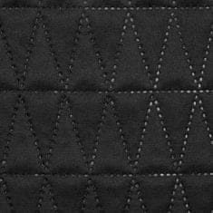 Eurofirany Dekorační přehoz na postel BONI 170x210 černý prošívaný s geometrickým vzorem