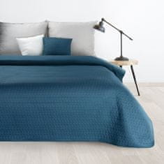 Eurofirany Dekorační přehoz na postel BONI 170x210 tmavě modrý prošívaný s geometrickým vzorem