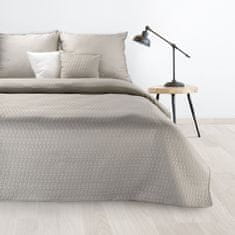 Eurofirany Dekorační přehoz na postel BONI 200x220 stříbrný prošívaný s geometrickým vzorem