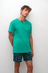 Vamp Pánské krátké pyžamo 16660 - Vamp M zeleno-modrá