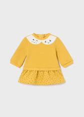 MAYORAL žluté šatičky s dlouhým rukávem s odnímatelným pulovrem Velikost: 2-4m/65