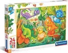 Clementoni Puzzle Šťastná oáza dinosaurů MAXI 24 dílků