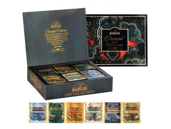 Basilur Oriental Gift Collection Směs černých a zelených cejlonských čajů v sáčcích 60 x 1,5g