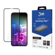 3MK tvrzené sklo HardGlass MAX pro Apple iPhone 15, černá