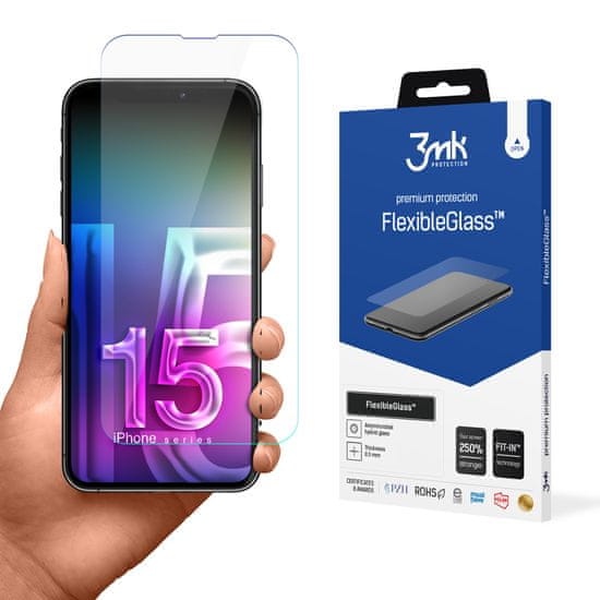 3MK hybridní sklo FlexibleGlass pro Apple iPhone 15 Plus