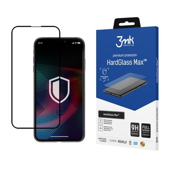 3MK tvrzené sklo HardGlass MAX pro Apple iPhone 14 Plus, černá