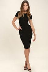 Lulus Dámské šaty Like Minded Black Bodycon Midi Dress S