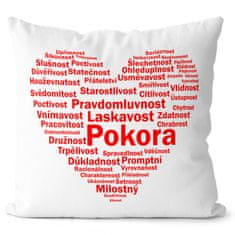 IMPAR SUBLIMACE Polštář Srdce z vlastností; Velikost = 40 x 40 cm