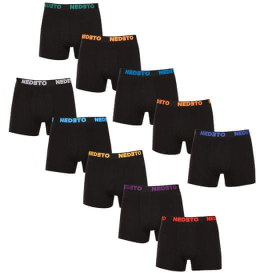 Nedeto 10PACK pánské boxerky černé (10NB004b)