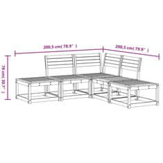 Vidaxl 5dílná zahradní sedací souprava masivní borové dřevo