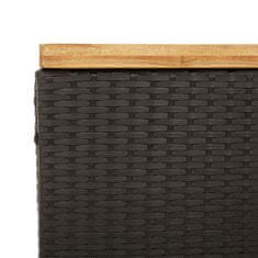 Vidaxl Zahradní úložný box černý 110x55x63 cm polyratan akáciové dřevo