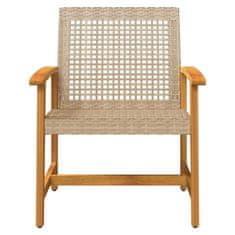Greatstore Zahradní židle 2 ks béžové polyratan a akáciové dřevo