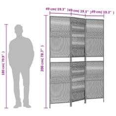 Petromila Dělicí stěna 3 panely černá polyratan