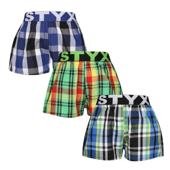 Styx 3PACK dětské trenky sportovní guma vícebarevné (3BJ11789)