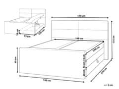 Beliani Kontinentální postel s úložným prostorem 160 x 200 cm béžová ARISTOCRAT