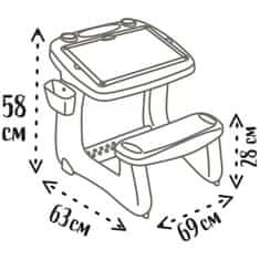 Smoby Smoby Oboustranný Psací Stůl Lavice Tabule 2V1 + 80 Doplňků