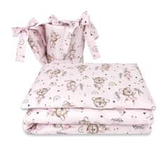 MimiNu Mantinel s povlečením, 3D, bavlna, Little Balerina - růžová, 135 x 100, 40x60 cm