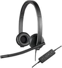 Logitech Sluchátka s mikrofonem Stereo USB Headset H570e