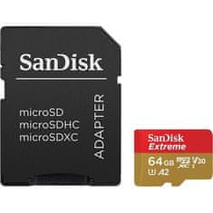 SanDisk Paměťová karta Micro SDXC Extreme 64GB UHS-I U3 (170R/ 80W) + adapter