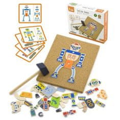 LEBULA Wooden Robot Nailing Game 45 kusů Viga Toys