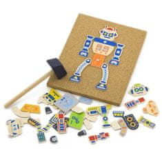 LEBULA Wooden Robot Nailing Game 45 kusů Viga Toys