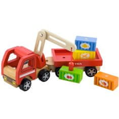 LEBULA Dřevěný jeřáb s kontejnery od Viga Toys